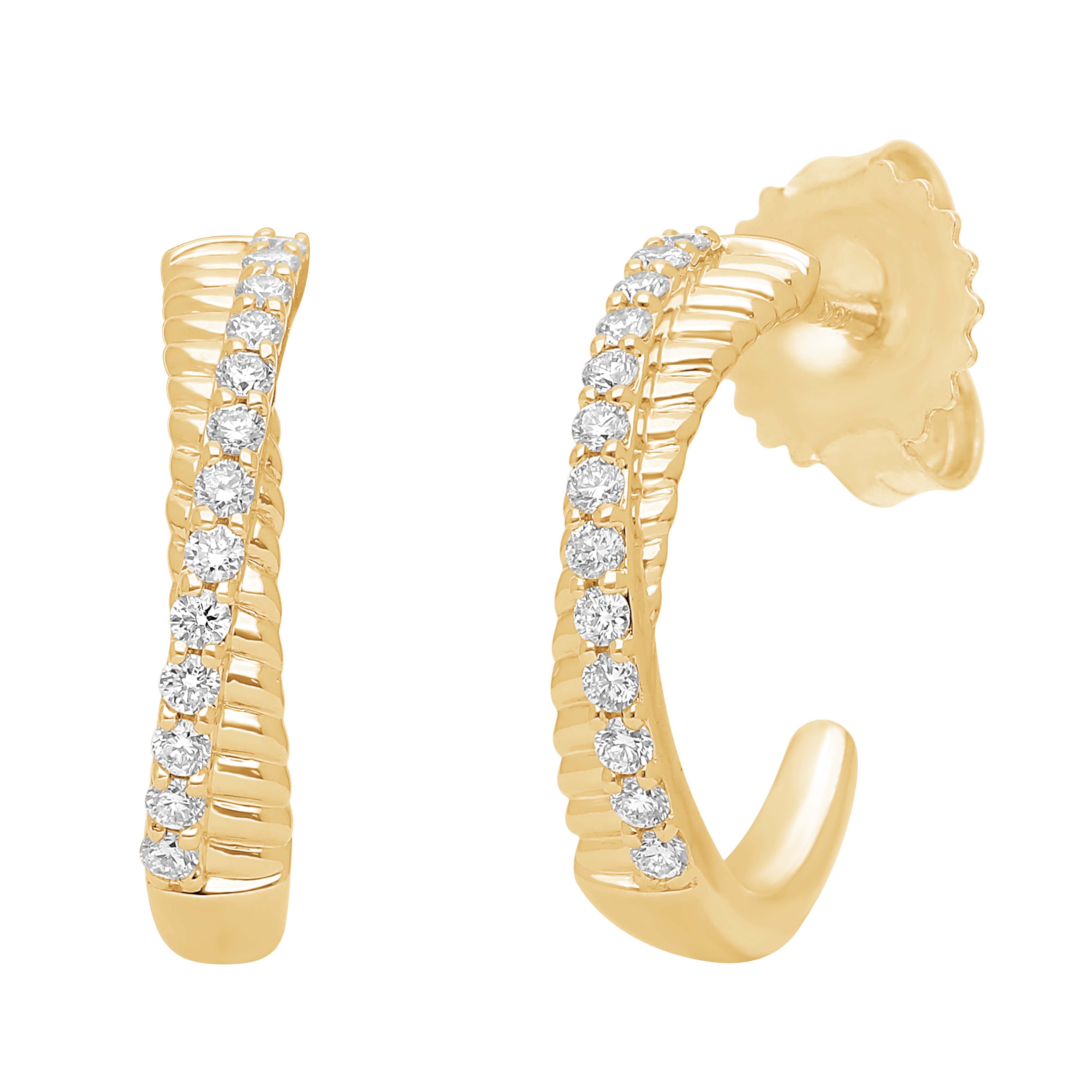 Rippled Diamond Earrings